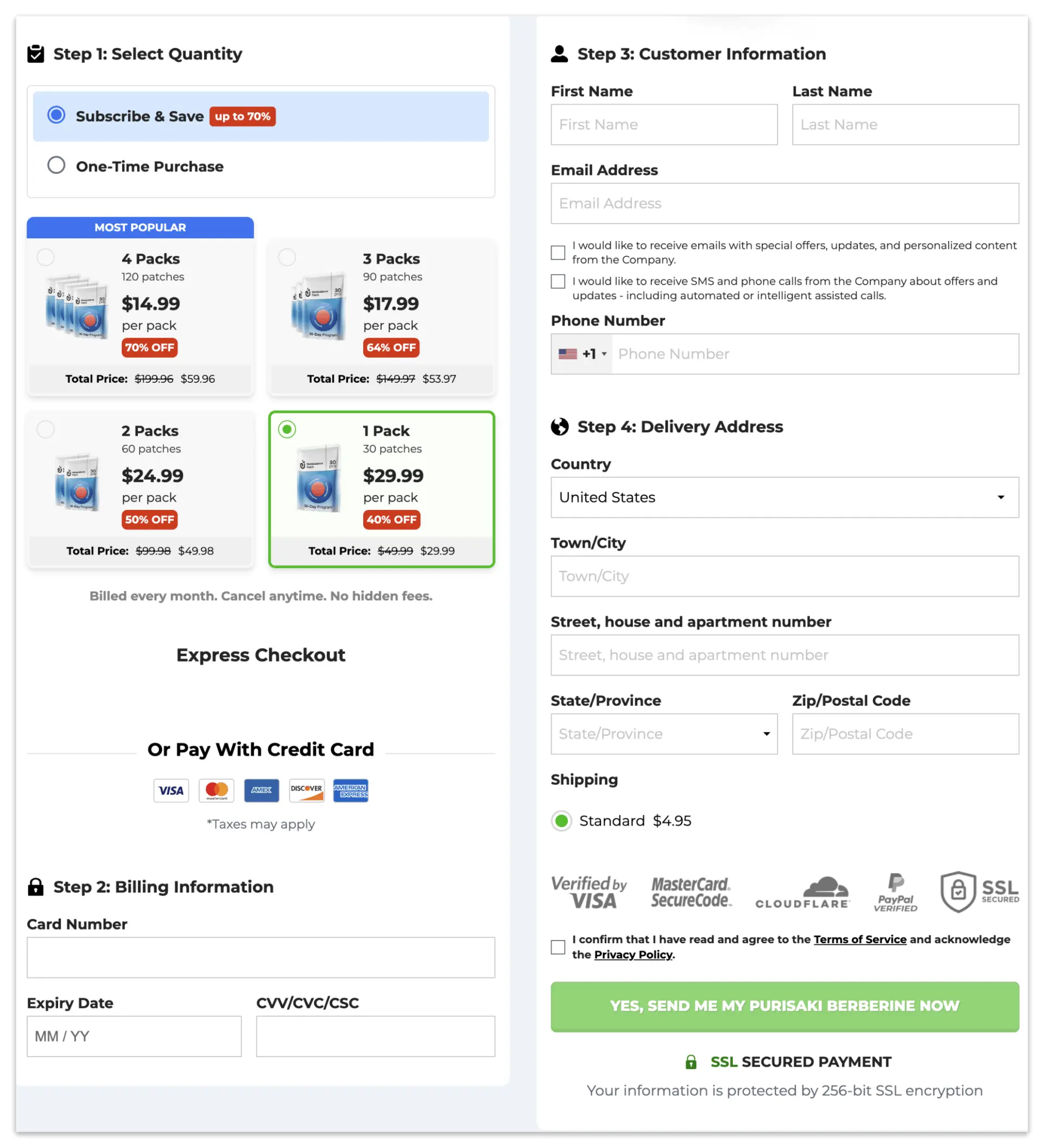 purisaki checkout page
